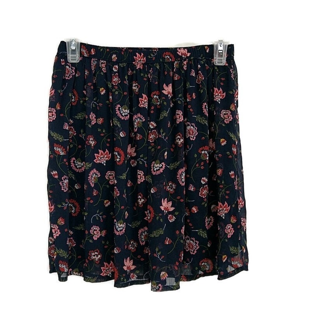 NWT Hollister Womens sz S Skirt Blue Floral Elastic Waist Short Mini
